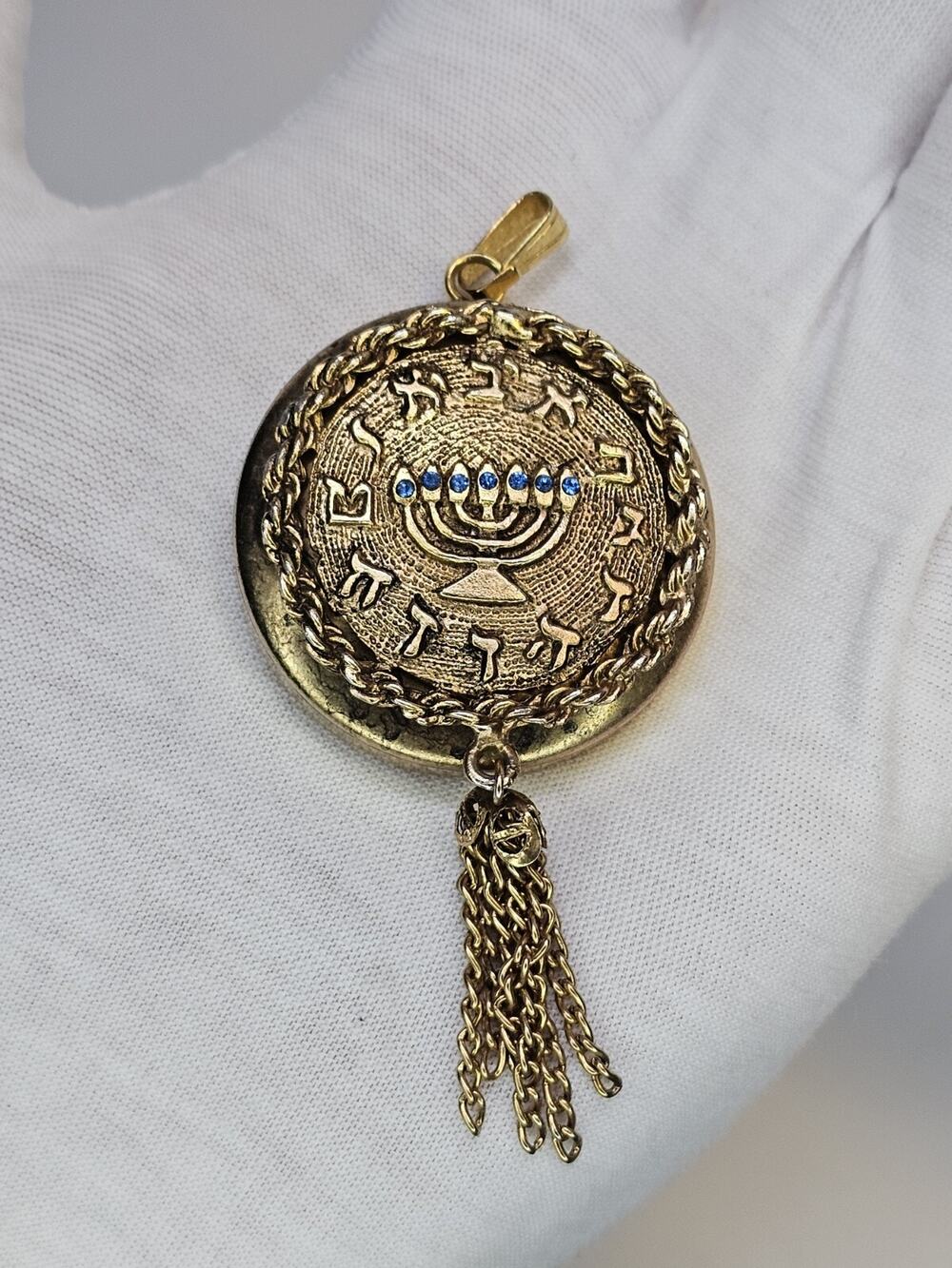 Vintage Brass Menorah Pendant & Watch Holder *Read Description*